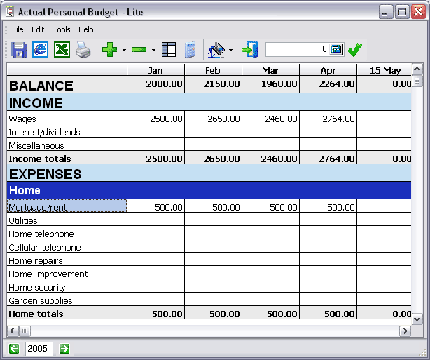 personal budget software. Budget Home Finance Software